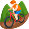 Person Mountain Biking - Light emoji on Messenger